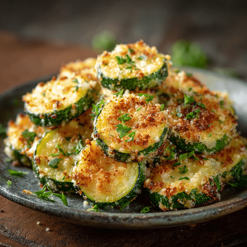 Crispy Parmesan Zucchini Bites golden and crunchy