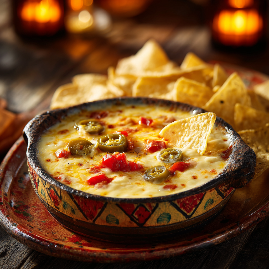Hot Queso Cheese Dip creamy Mexican style