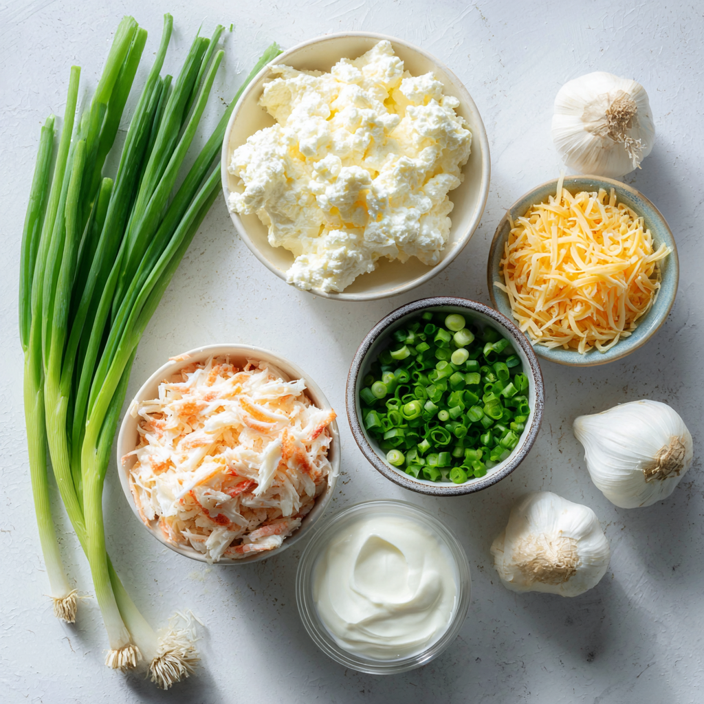 ingredients for Crab Rangoon Dip (Oven Baked)
