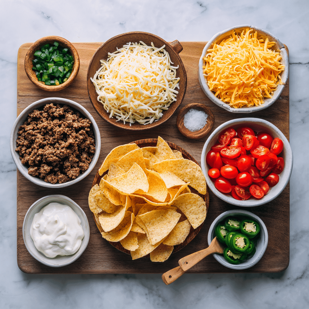 Ingredients for Loaded Nacho Cups (Oven Baked)