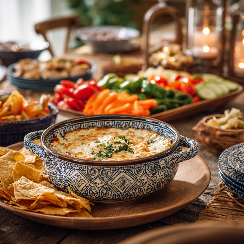 Serving jalapeño popper dip