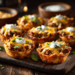 Mini Taco Ranch Bites with Ground Beef crispy and cheesy