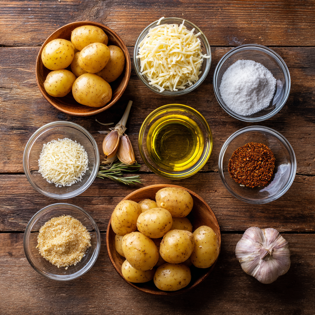 ingredients for parmesan crusted potato bites