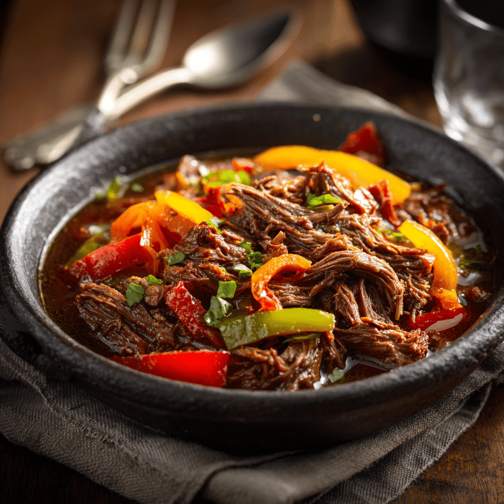 Slow Cooker Pepperoncini Beef tender shredded dish