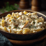 Dump and Go Crockpot Chicken Alfredo creamy dish