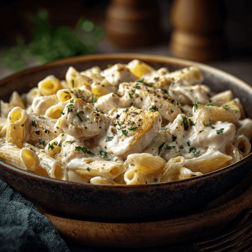 Dump and Go Crockpot Chicken Alfredo creamy dish