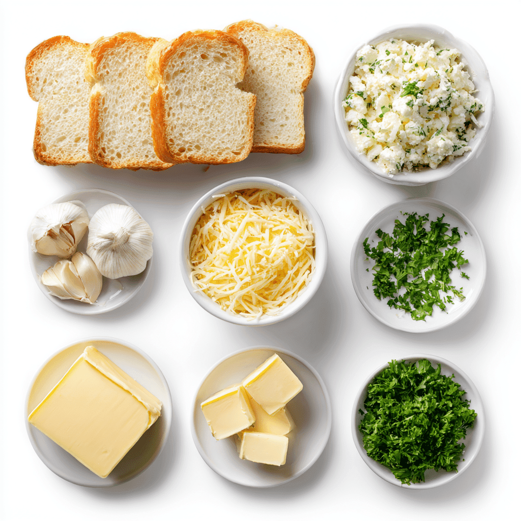 ingredients for cheesy garlic bread bites