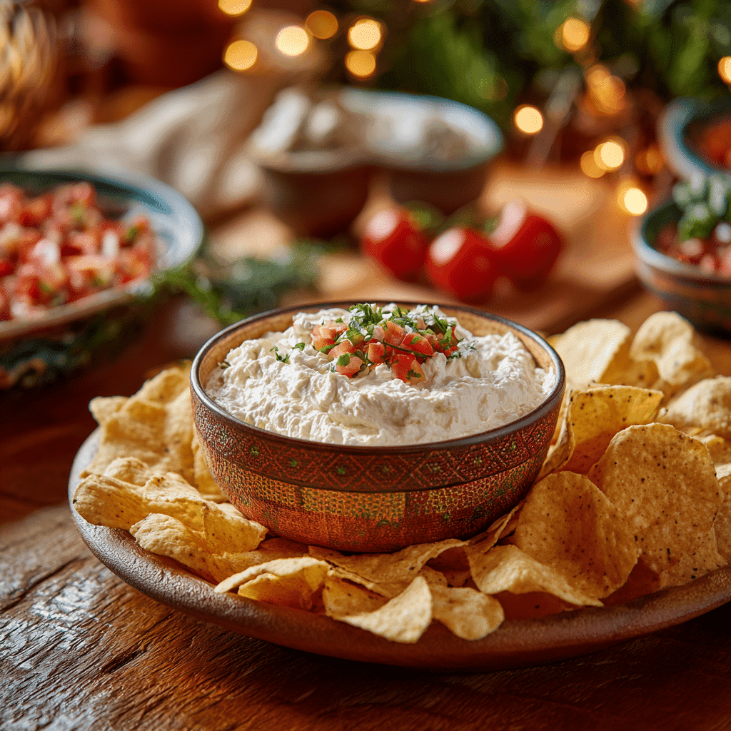 Serving cream cheese salsa dip at party