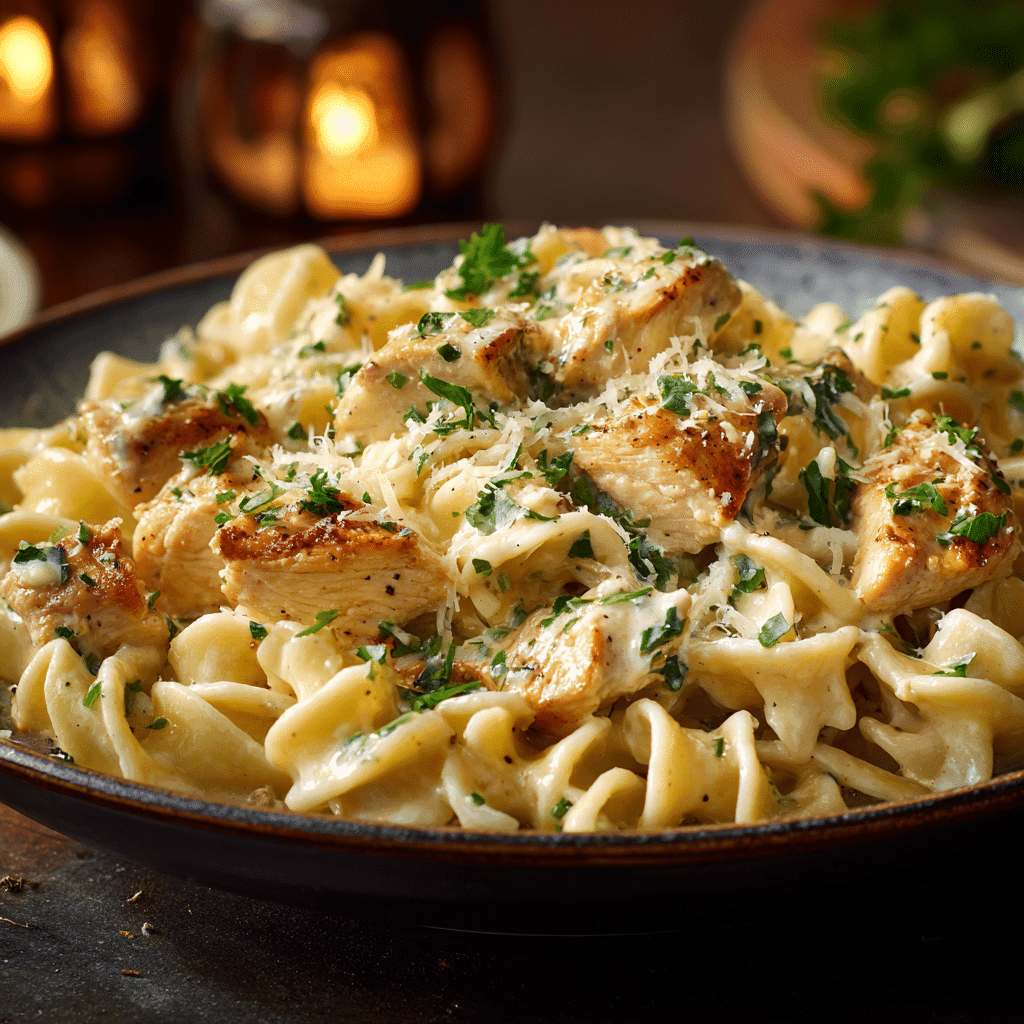 Served dump and go crockpot chicken alfredo