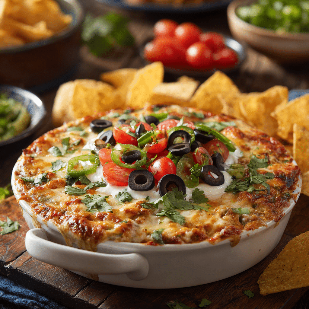 taco dip served with tortilla chips